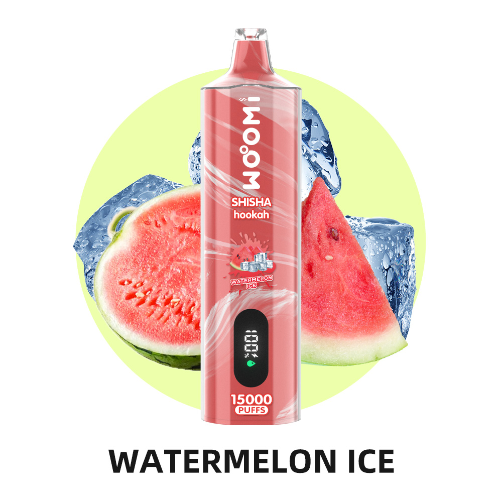 Woomi Glow 15000 Puffs SHISHA Disposable Vape Electronic Cigarette Pen-- Watermelon Ice