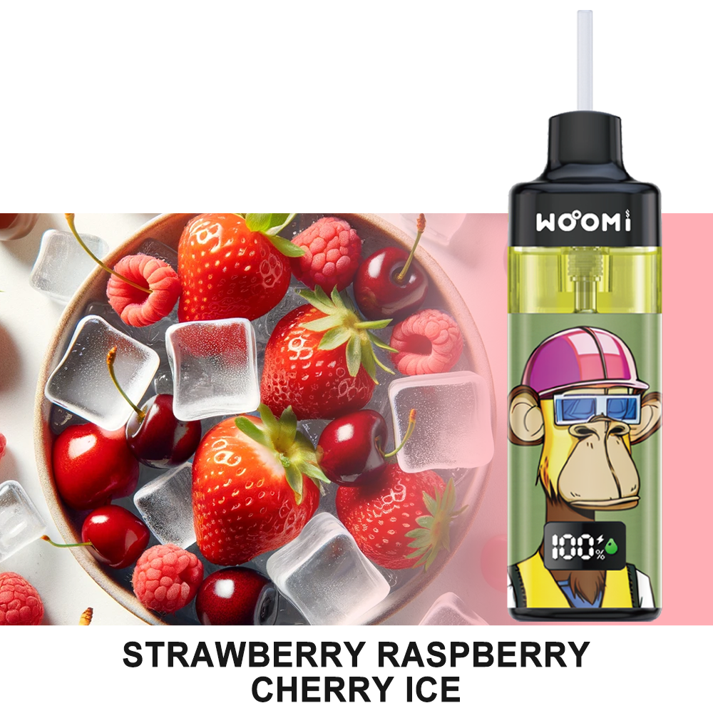 Woomi ECOM 24000 Replacement Refillable Pod Kit -- Strawberry Raspberry Cherry Ice