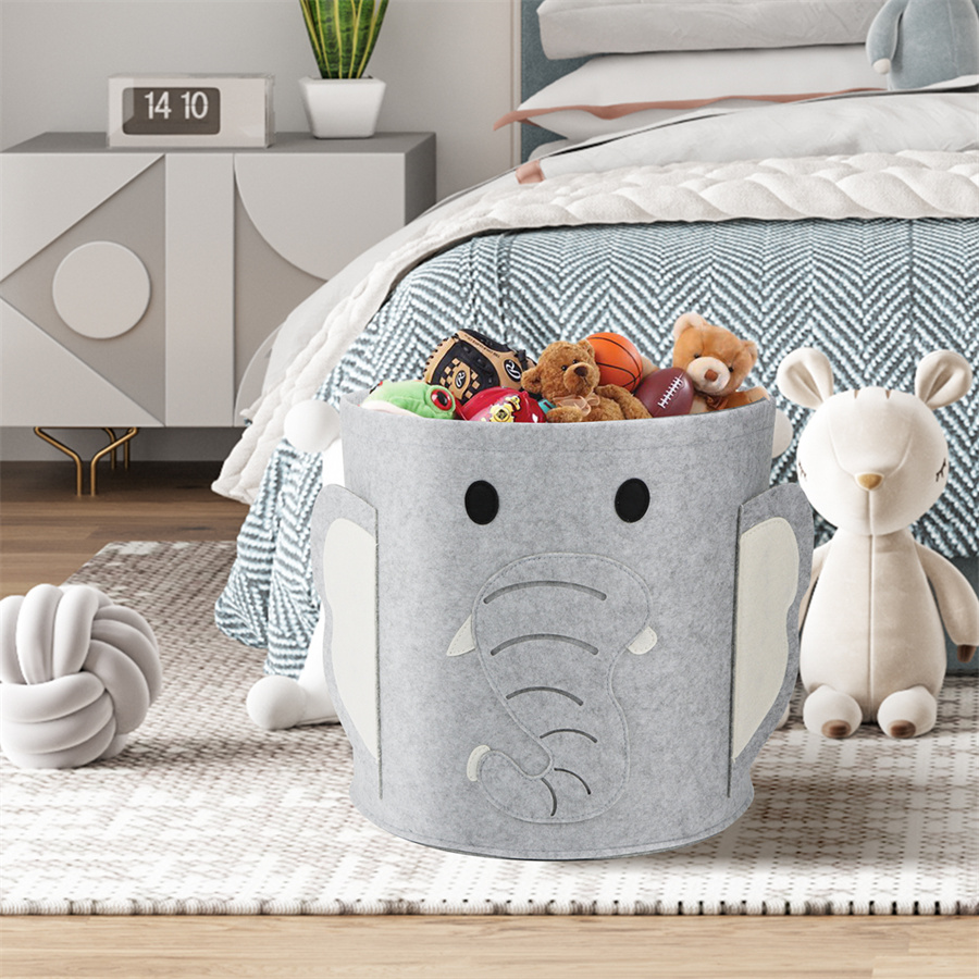 Animal shape cute felt storage basket bin for kids04gy2