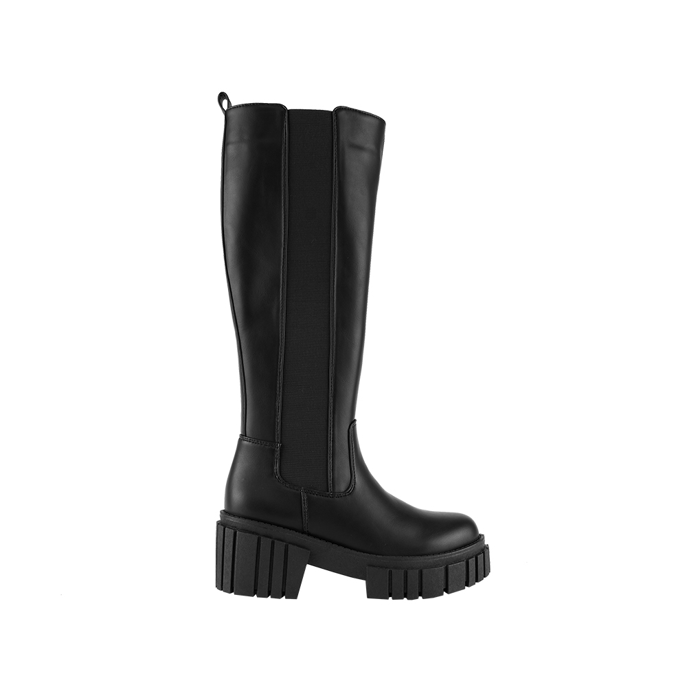 Casual Tall Boot with Chimney-Inspired Design