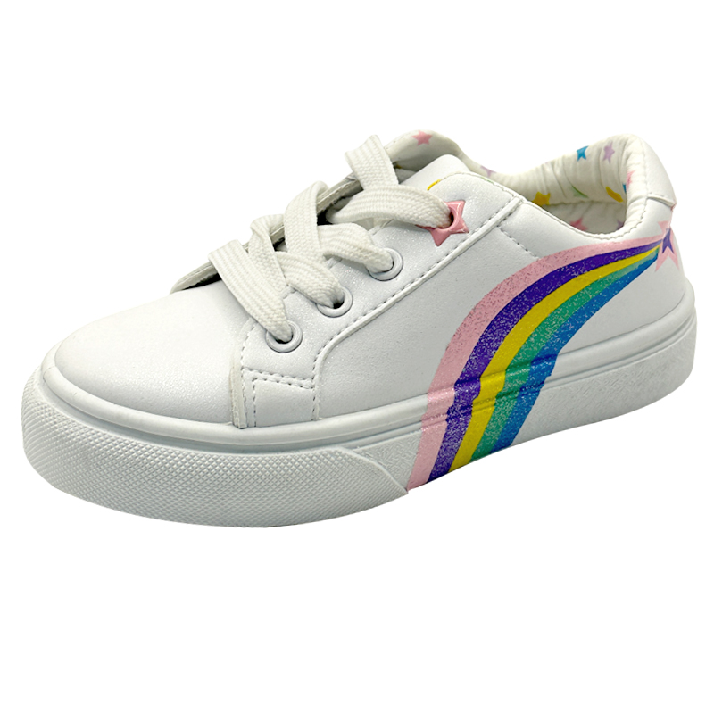 Kids Rainbow Lace Up Sneaker: Brighten Up Their Day