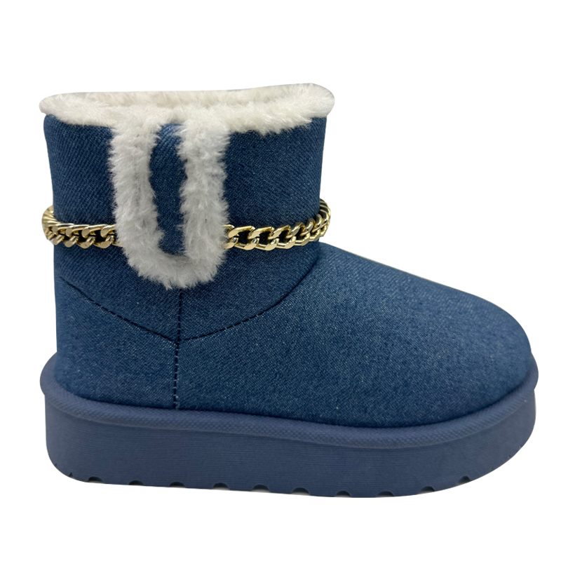 Kids Fashion Fur Snow Boots with Chain