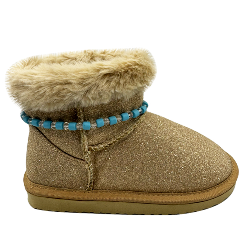 Kids Fur Snow Boots with Decoration Chain