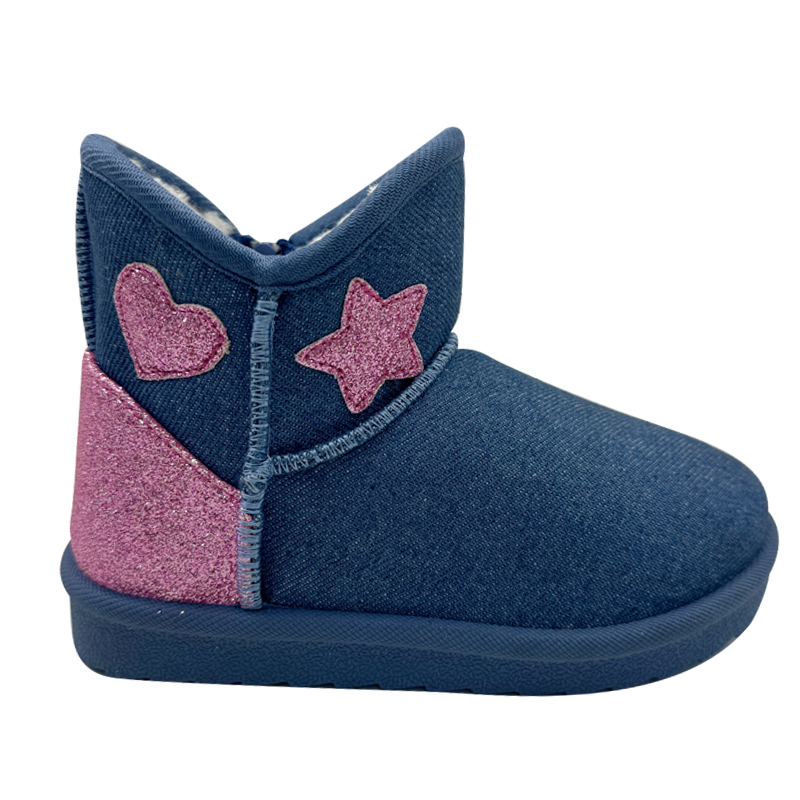 Glitter Heart and Star Decoration Kids Boots