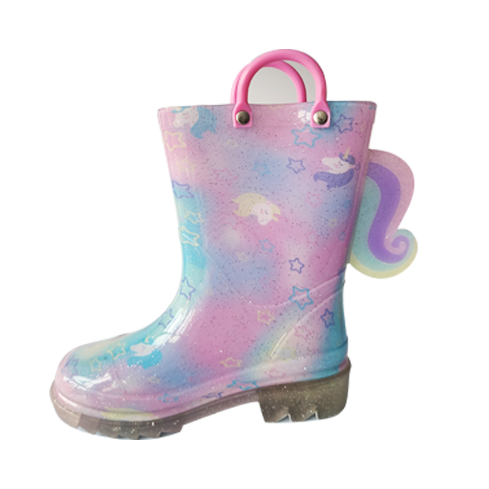 Kids Rain Boot Unicorn Decor
