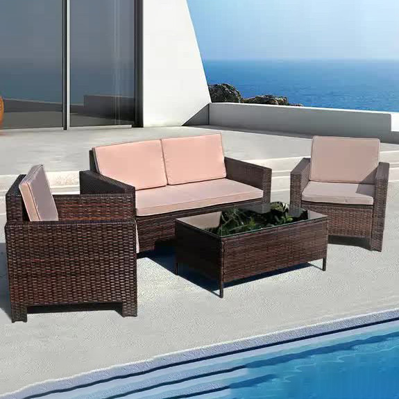 New Jersey Terrassenmöbel-Set/Garten/Weide/Rattan/Freizeit/Gartenmöbel für den Außenbereich, vierteiliges Set
