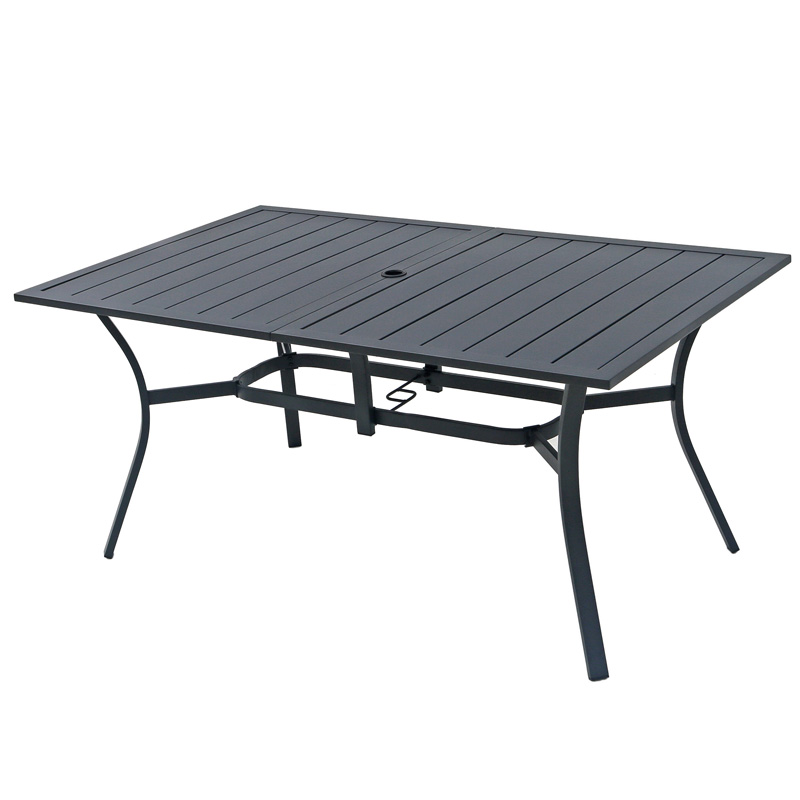 Furnitur taman meja aluminium luar ruangan meja samping luar ruangan meja makan teras