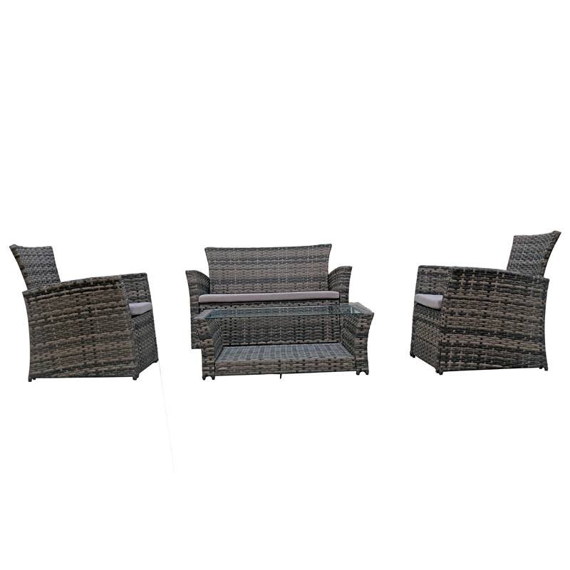 Уличный диван из ротанга, 4 предмета, плетеный комплект для патио, садовый угловой диван, диван из ротанга, 2-местный диван из ротанга