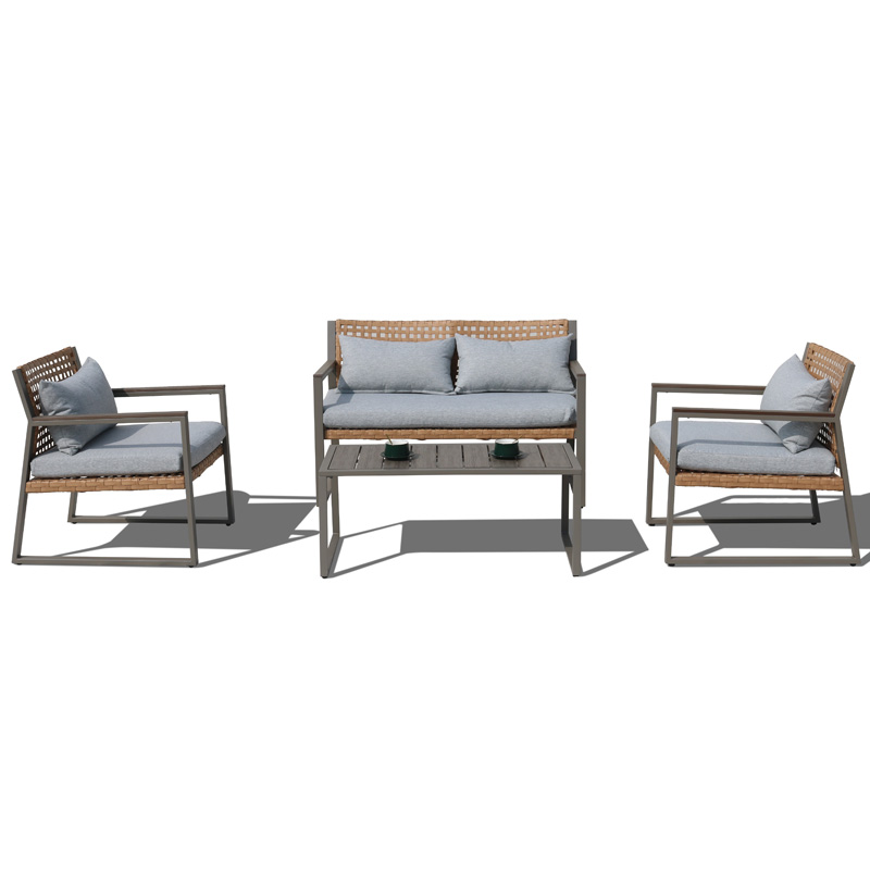 Modern rattan furniture wicker dining chairs garden sofa set