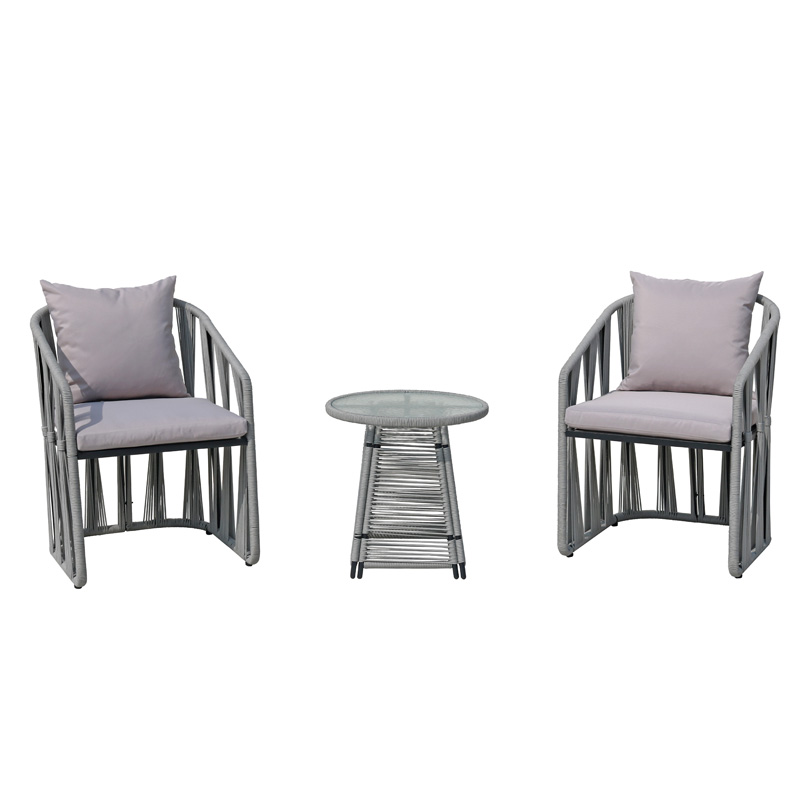 Modern silver gray outdoor furniture grey rattan garden furniture metal garden furniture garden table and chairs set-copy
