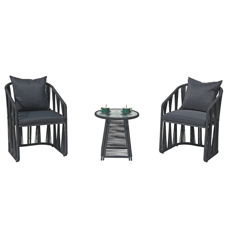 Modern black outdoor furniture grey rattan garden furniture metal garden furniture garden table and chairs set