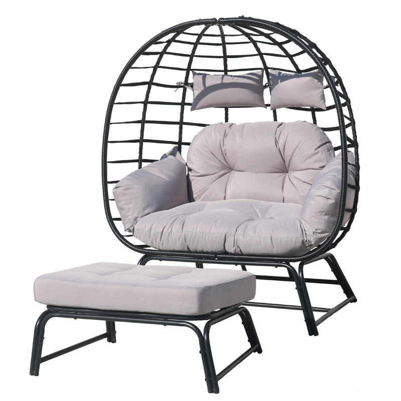 Leisure Garden Furniture Rattan Furniture Garden Chairs Gray Metal Basket Chair-copy