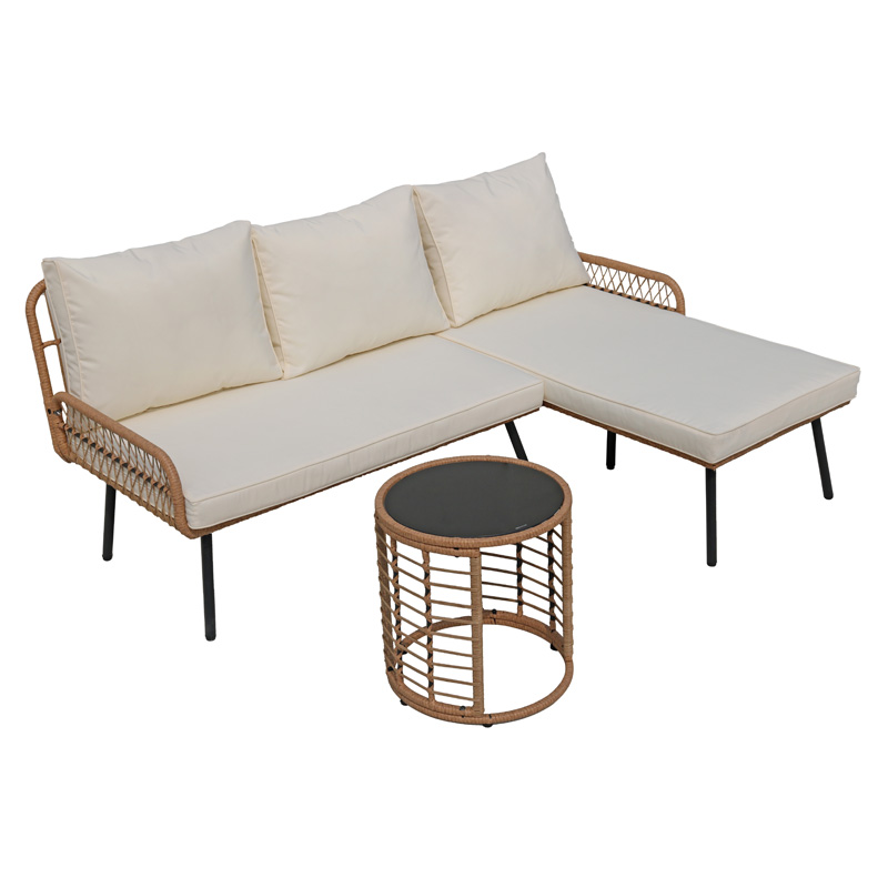 Rattan outdoor sofa round outdoor coffee table wicker outdoor furniture