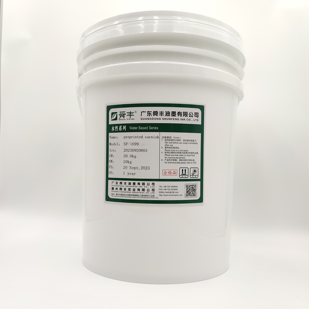 Shunfeng SF-1099 water based preprinted varnish