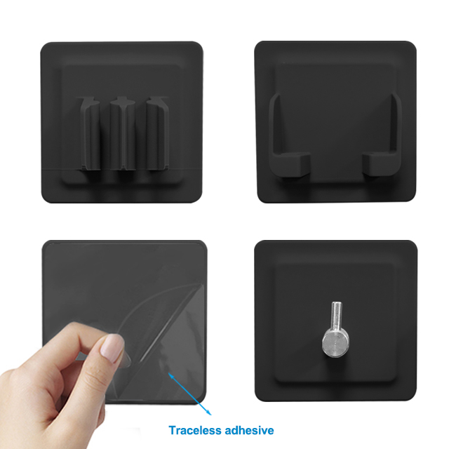 Easy to Install Minimalist Elegance Four-piece Soft Silicone Square Hook set-6x7g