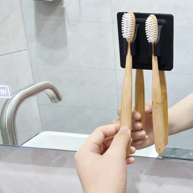 An Elegant Bathroom Accessory OEM Silicone Toothbrush Holder with Superior Adhesion-5aw5
