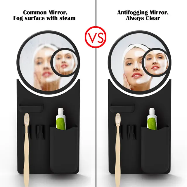 Silicone Toothbrush & Razor Holder with Unique Magnifying Dual-Mirror Design - The Ultimate Bathroom Organizer-58pa