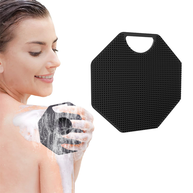 Achthoekige baddoucheborstel en -schrobmachine: de ultieme siliconenervaring uit één stuk voor uw huid