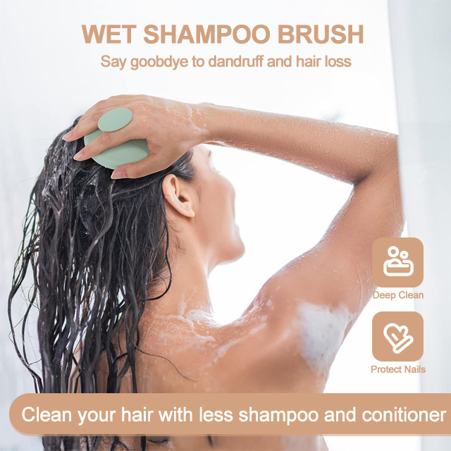 Shampooing massant le cuir chevelu en forme de cœur, brosse à cheveux et épurateur