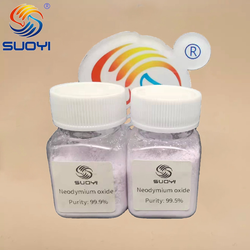 Suoyi Nd2o3 مسحوق أكسيد النيوديميوم الأحمر الأرجواني CAS 1313-97-9