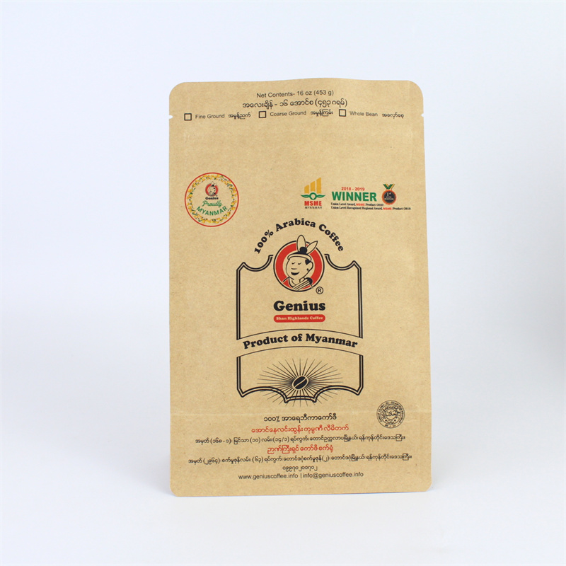 Custom Stand Up Pouch For Coffee Packaging Bag