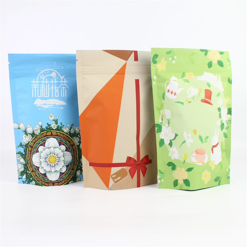 Custom Print Stand Up Pouch Tea Packaging Bags