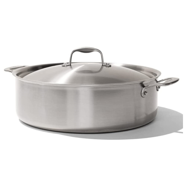 Proshui 12inch 5-ply stainless steel shallow pot