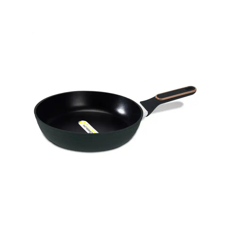 Conjunto de frigideira wok personalizado de cor preta Panelas e frigideiras de alumínio com revestimento antiaderente e alças de baquelite