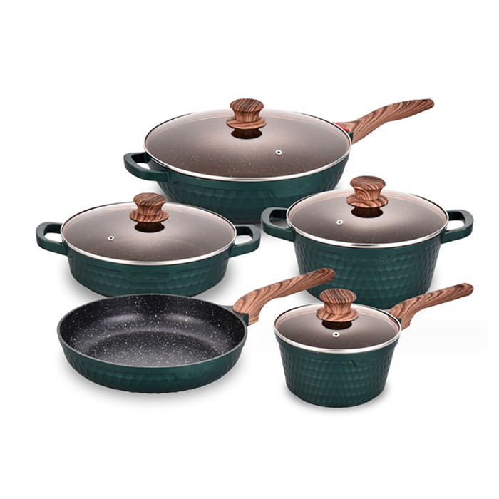 Customizable Kitchen Cooking Pots and Pans Cookware with Non-stick Inner Coating