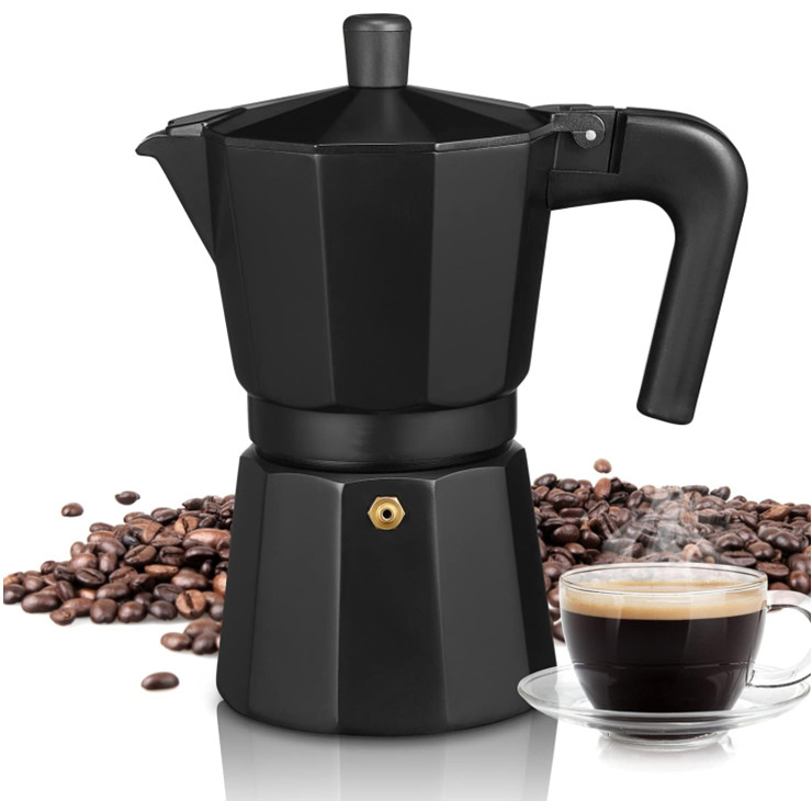 Stovetop Materials Mocha Italy italian 3 Cup Cups Espresso 180ml Mini Stove Expresso Maker Ama Black Moka Pot Coffee Maker
