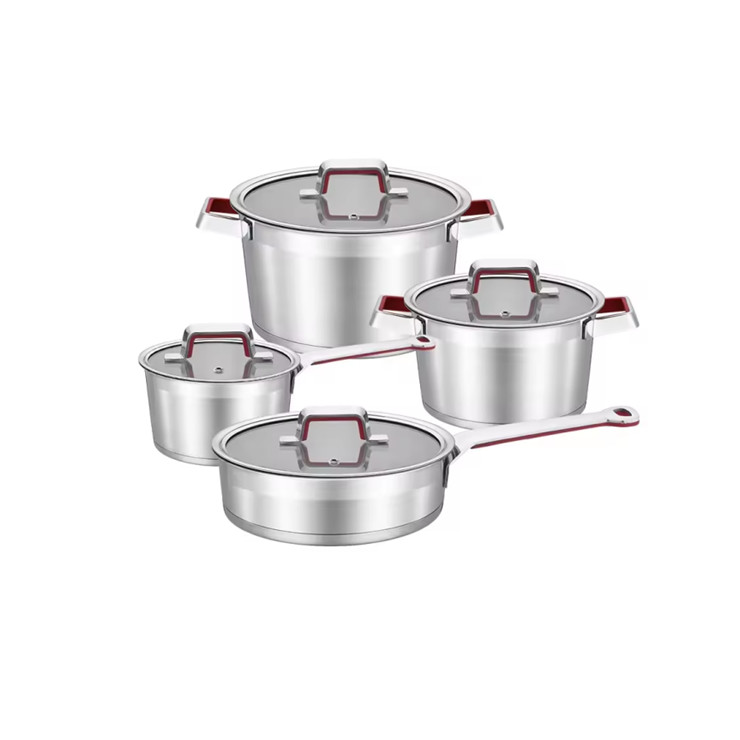 Professional wholesale Europe design stainless steel cookware set 8 pcs cooking pot set