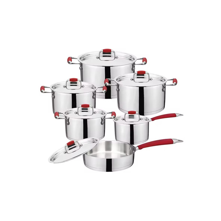 wholesale straight shape capsule bottom stainless steel cookware set kitchen 11pcs pots and pans set