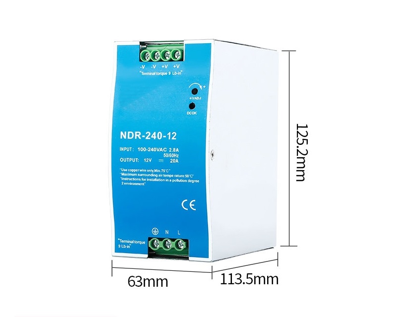 Manufacturers 20A 12V Din rail power supply