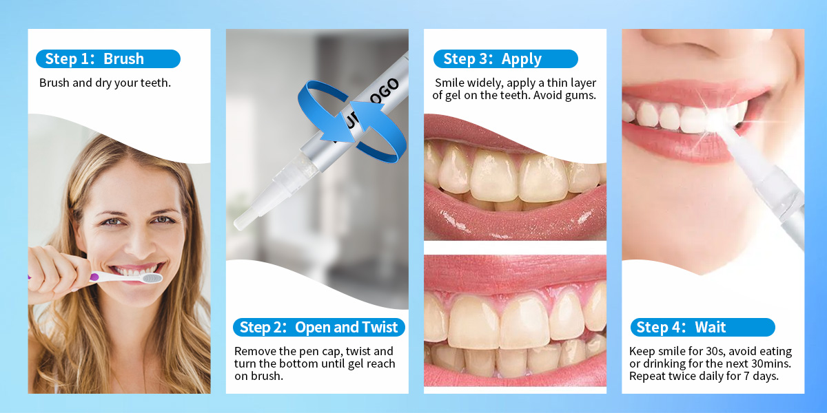 OEM Advanced Teeth Whitening Gel Pen 2ml Metal GW-P01-A2N-01 (17)q7z