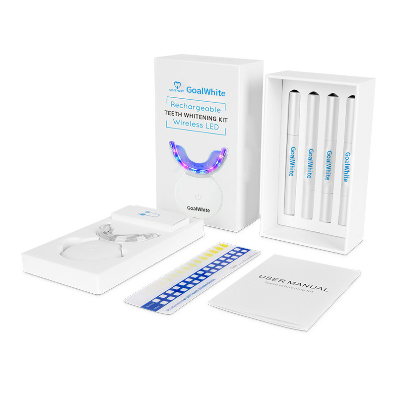 OEM Rechargeable Wireless Teeth Whitening Home Kit With Blue & Red LED Light