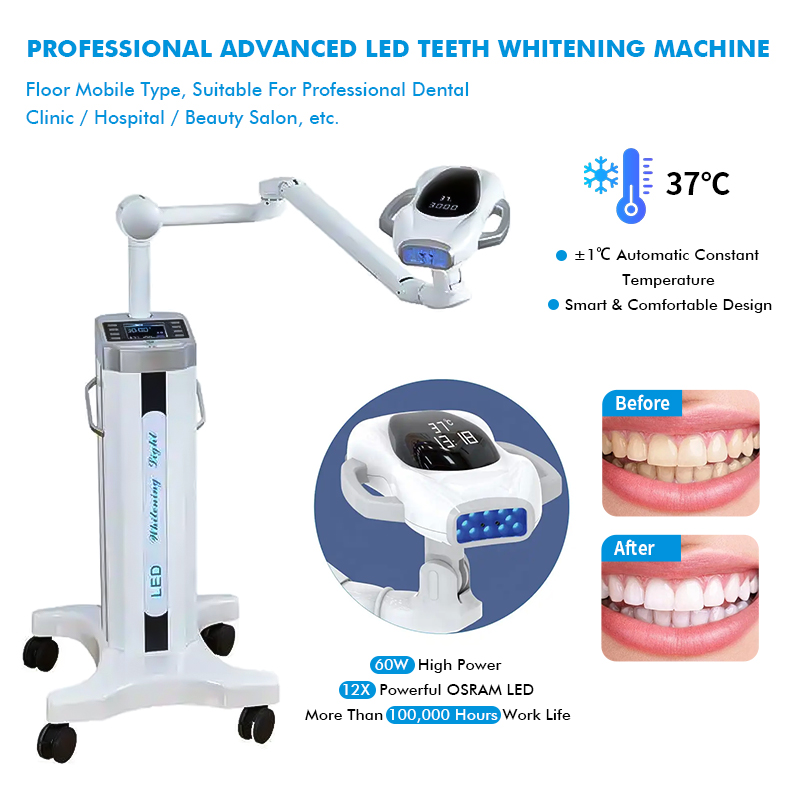 Advanced Luxury Mobile Dental LED Teeth Whitening Lamp Wheel Base Model For Clinic Salon Use