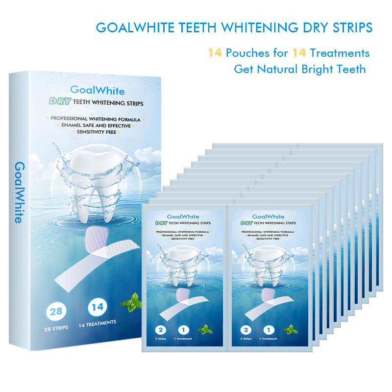 Custom Advanced 3D/5D Peroxide or Non-peroxide Teeth Whitening Dry Strips With Private Box