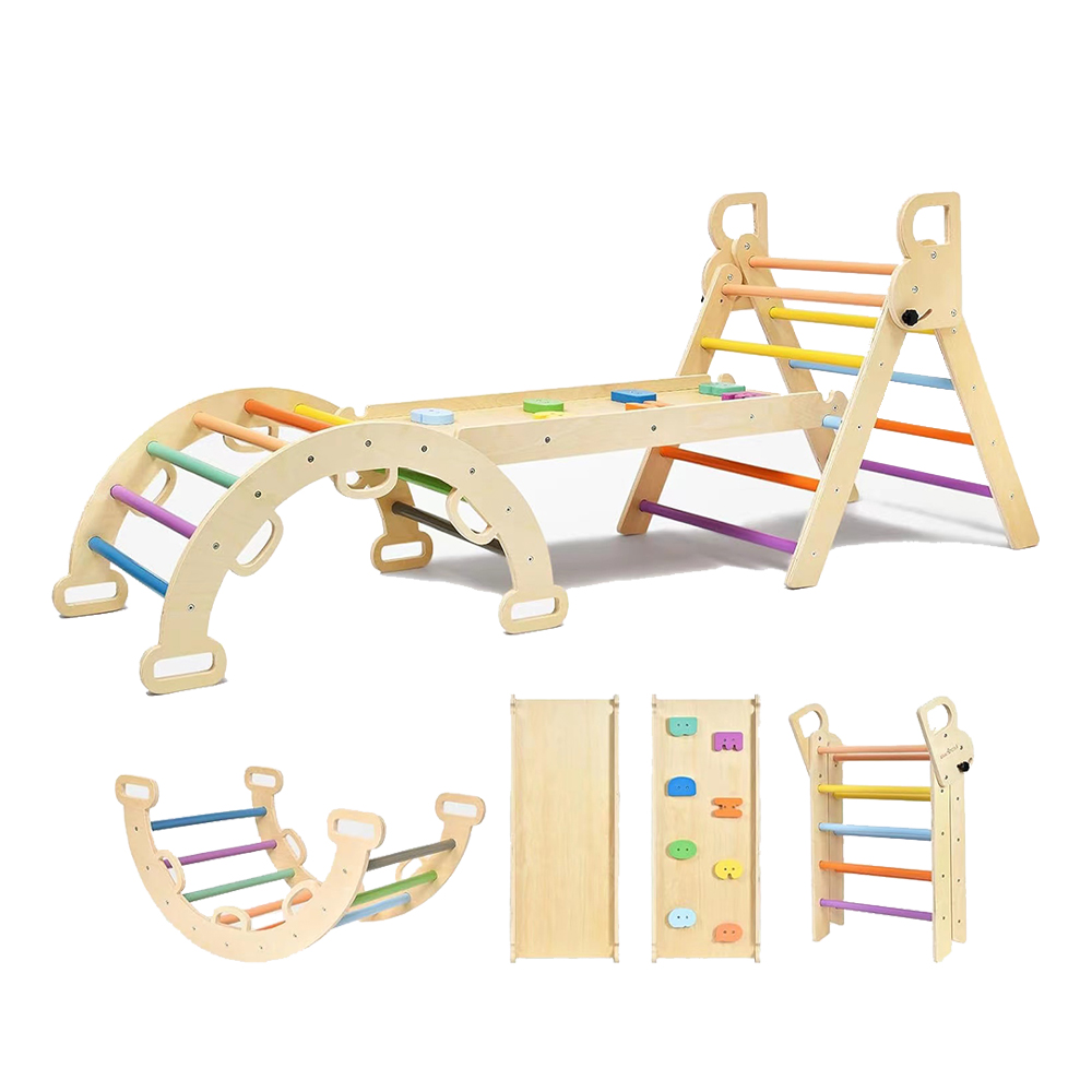 Parco giochi al coperto per bambini, giocattolo da arrampicata, giocattolo  didattico Montessori con arco, rampa e