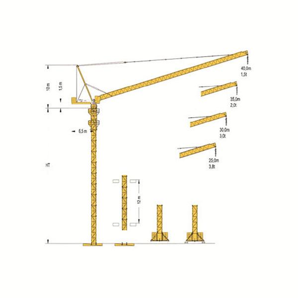 Boom tower crane height tonnage can be customized Crane