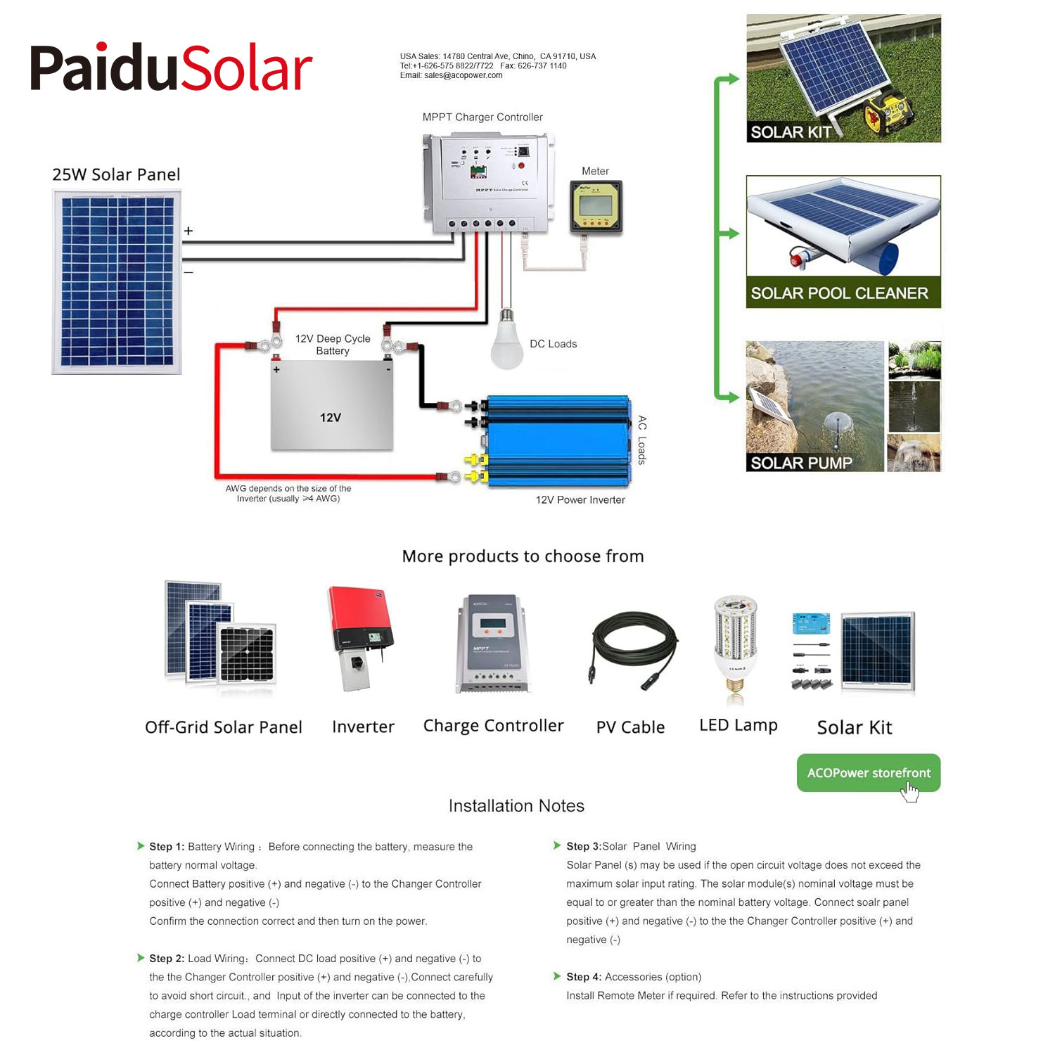 PaiduSolar 25W 12V Polikristalni solarni panel za rasvjetu Otvarač kapija za brodove Kokošinjac_42ea