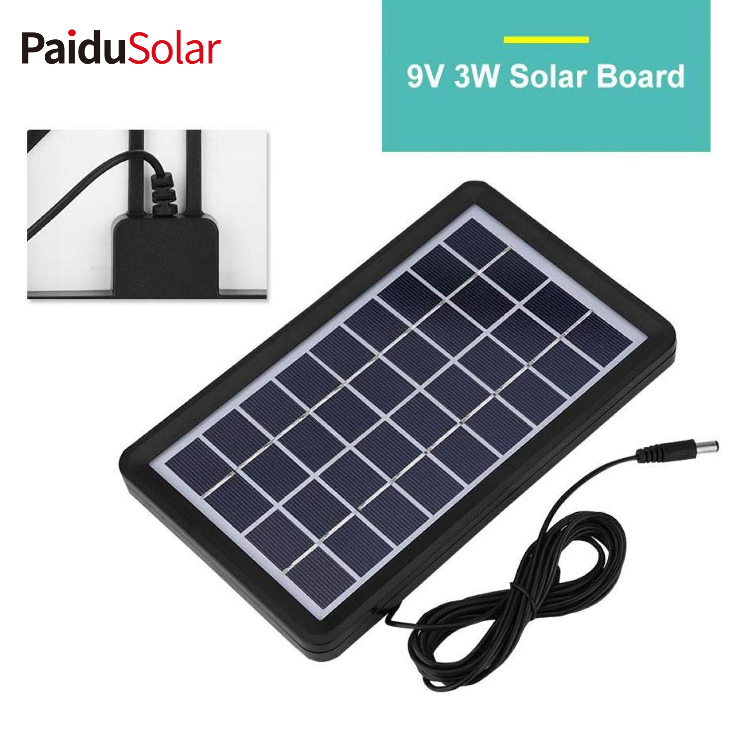 PaduSolar 9V 3W Poly Silicon Solar Panel Solar Cell ho an'ny Battery Charging Boat_2nno