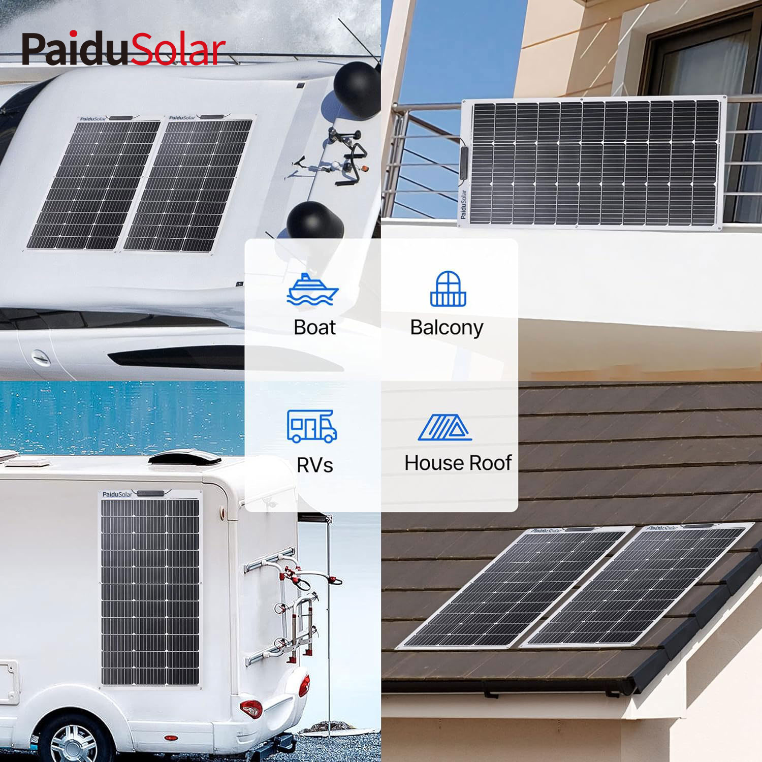 PaiduSolar-100W-12V-Volt-Lled-Hyblyg-Solar-Panel-Ar gyfer-Marine-RV-Trelar-Boat-Cabin-Van-Car_7hf4