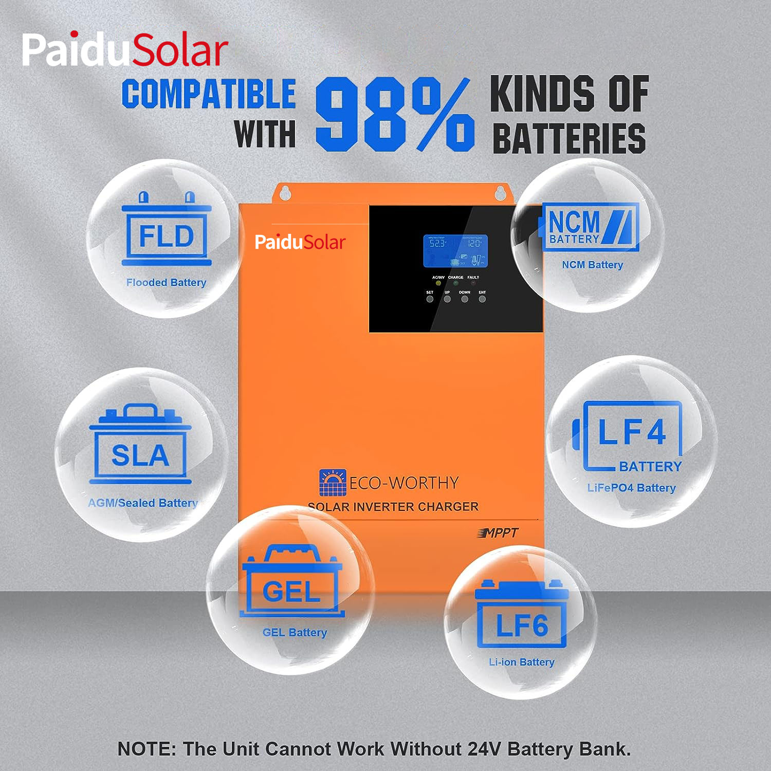 PaiduSolar All-in-one Solar Hybrid Charger Inverter Ενσωματωμένος μετατροπέας ισχύος και ηλιακός ελεγκτής_49bo