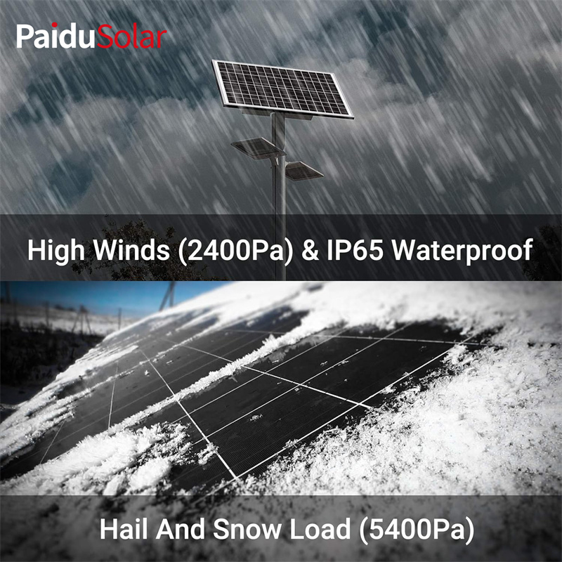 PaiduSolar 30W 24V Panel Tenaga Surya/Solar Panel Mono Crystalline PV Modul untuk RV Perahu Camper Trailer Gerbang Pembuka_7b5p