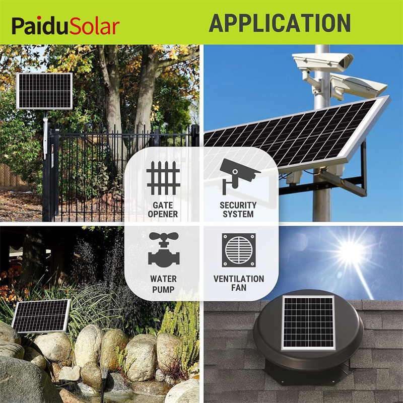PaiduSolar 30W 24V સોલર પેનલ મોનો ક્રિસ્ટલાઇન PV મોડ્યુલ RV બોટ કેમ્પર ટ્રેલર ગેટ ઓપનર_8iqr માટે