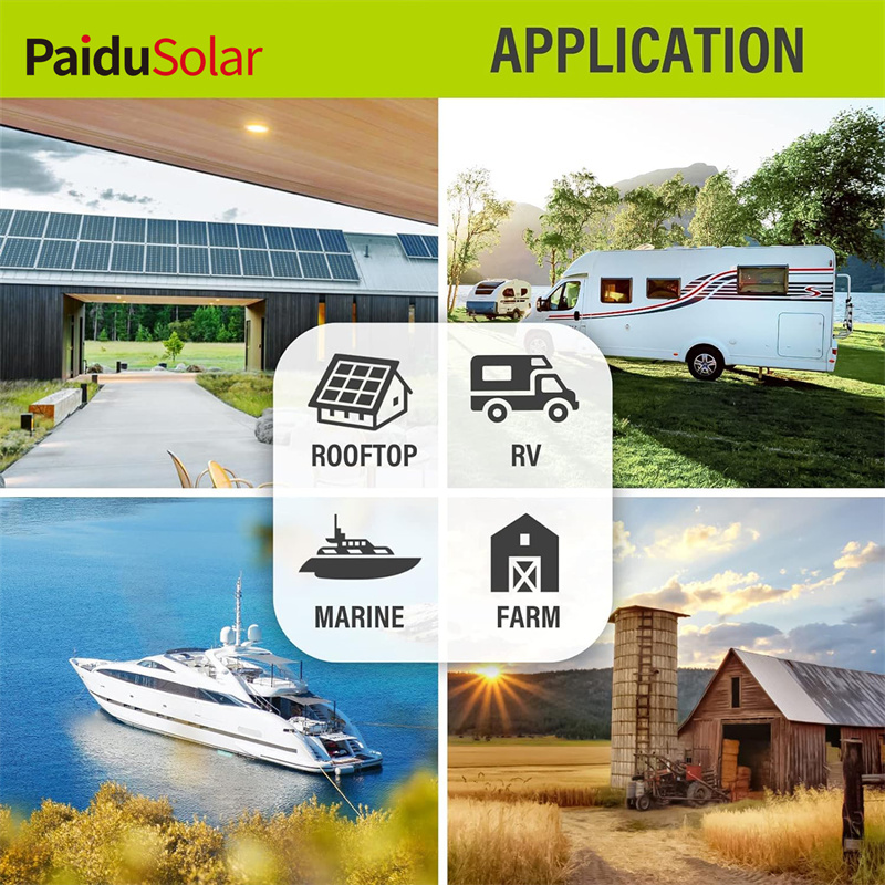 PaiduSolar 100W 12V Mono Crystalline Solar Panel Compact Design Module For RV Marine Boat_8ybx