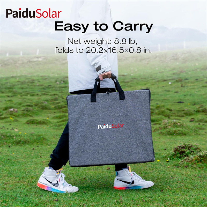 PaiduSolar 110W bärbar solpanel hopfällbar med väska för campinghusbilar Backyard_63fs