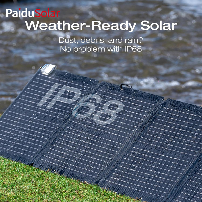 PaiduSolar 110W prijenosni solarni panel, sklopivi sa torbicom za nošenje za kampiranje. Backyard_7qtd