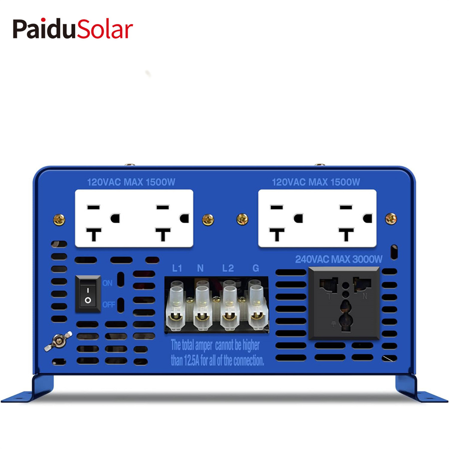 PaiduSolar 2500W Inversor de pic de 5000W d'ona sinusoïdal pura de fase dividida fora de xarxa per a sistemes solars_20sa