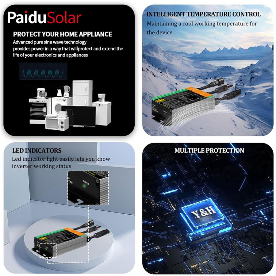 PaiduSolar 700W Grid Tie Inverter MPPT Solar For 24V 36V Solar Panel_8l35